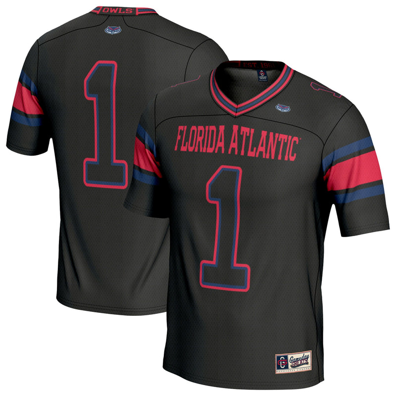 Florida Atlantic Owls Football Jersey, Black Lightweight Sportswear Jersey Shirt, Lightweight Breathable Athletic Jersey, Casual Gift for Men