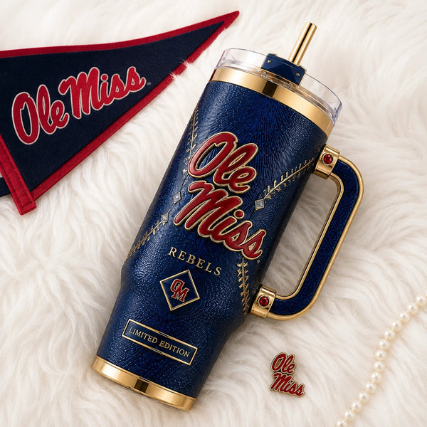 MISS Heritage - Navy Script and Gilded Crimson Tumbler - main