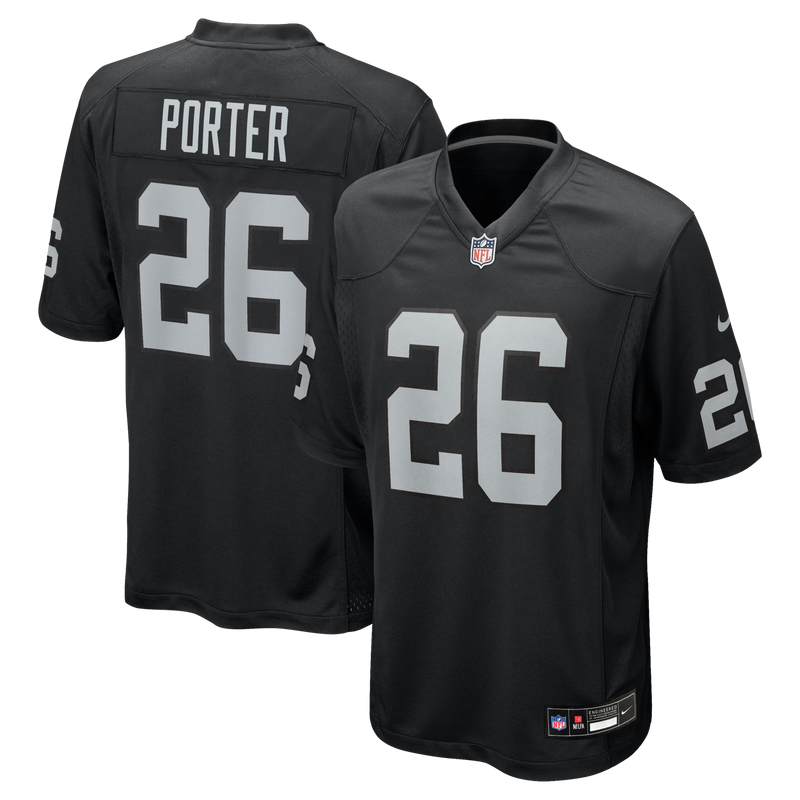 Darien Porter Las Vegas Raiders Football Jersey, Black Game Sportswear Jersey Shirt, Lightweight Breathable Athletic Jersey, Casual Gift for Men