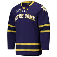 Notre Dame Fighting Irish Hockey Jersey, Navy Sportswear Jersey Shirt, Long Sleeve Hockey Sweater Jersey, Casual Gift for Men, Style 201268759
