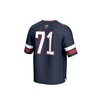 Liberty Flames Lightweight Football Jersey, Navy Fashion Sportswear Jersey Shirt, Lightweight Breathable Athletic Jersey, Casual Gift for Men