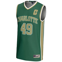 Charlotte 49ers Basketball Jersey, Green Lightweight Sportswear Jersey Shirt, Sleeveless Athletic Tank Jersey, Casual Gift for Men