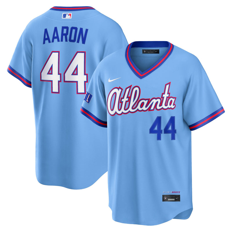 Hank Aaron Atlanta Braves Baseball Jersey, Blue Sportswear Jersey Shirt, Lightweight Breathable Athletic Jersey, Casual Gift for Men