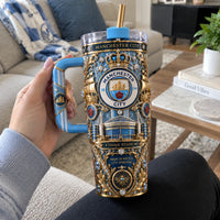 MCI Crest Royale - An Ornate Blue and Gold Tumbler