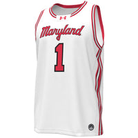 Maryland Terrapins Basketball Jersey, White Replica Throwback Sportswear Jersey Shirt, Sleeveless Athletic Tank Jersey, Casual Gift for Men