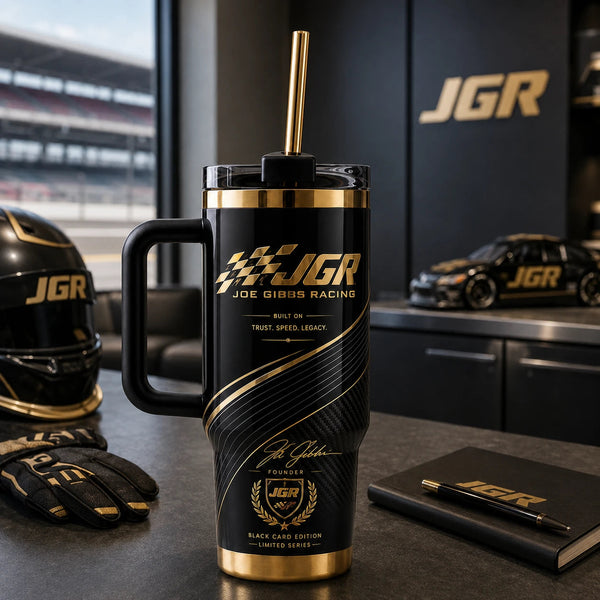 JGR in Black and Gold - Checkered Flag Legacy Tumbler - main