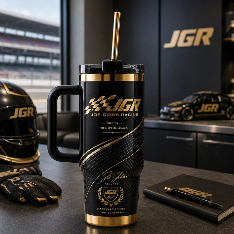JGR in Black and Gold - Checkered Flag Legacy Tumbler