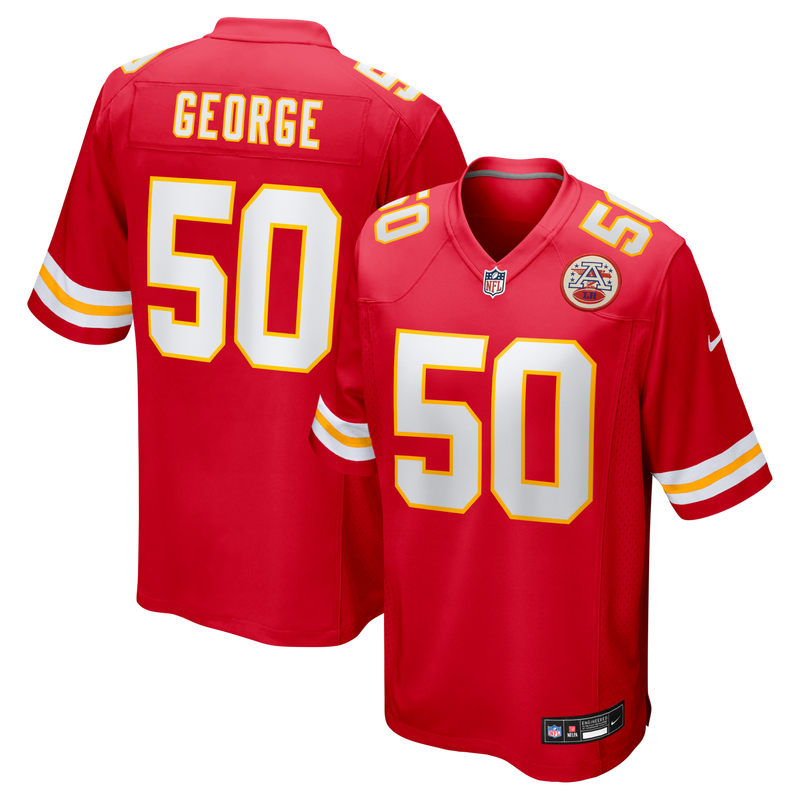 Brandon George Kansas City Chiefs Football Jersey, Red Game Sportswear Jersey Shirt, Lightweight Breathable Athletic Jersey, Casual Gift for Men