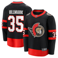 Linus Ullmark Ottawa Senators Hockey Jersey, Black Breakaway Sportswear Jersey Shirt, Long Sleeve Hockey Sweater Jersey, Casual Gift for Men