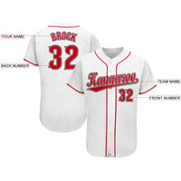 Custom Baseball Jersey, White Sportswear Jersey Shirt, Athletic Button Down Moisture Wicking Jersey, Casual Gift for Men, Style CincinnatiG0057