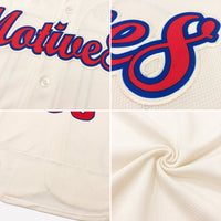 Custom Baseball Jersey, Cream Red Sportswear Jersey Shirt, Athletic Button Down Moisture Wicking Jersey, Casual Gift for Men, Style Cream0026