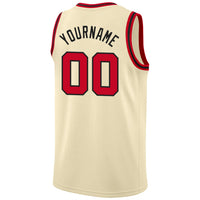 Custom Basketball Jersey, Cream Red Black Sportswear Jersey Shirt, Athletic Mesh Moisture Wicking Jersey, Casual Gift for Men