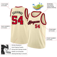 Custom Basketball Jersey, Cream Red Black Sportswear Jersey Shirt, Athletic Mesh Moisture Wicking Jersey, Casual Gift for Men
