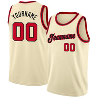 Custom Basketball Jersey, Cream Red Black Sportswear Jersey Shirt, Athletic Mesh Moisture Wicking Jersey, Casual Gift for Men