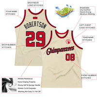 Custom Basketball Jersey, Cream Red Black Sportswear Jersey Shirt, Athletic Mesh Moisture Wicking Jersey, Casual Gift for Men, Style Cream0089