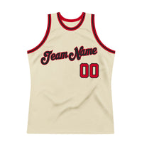 Custom Basketball Jersey, Cream Red Black Sportswear Jersey Shirt, Athletic Mesh Moisture Wicking Jersey, Casual Gift for Men, Style Cream0089