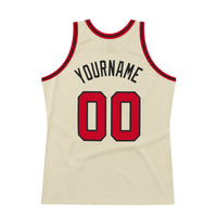 Custom Basketball Jersey, Cream Red Black Sportswear Jersey Shirt, Athletic Mesh Moisture Wicking Jersey, Casual Gift for Men, Style Cream0089