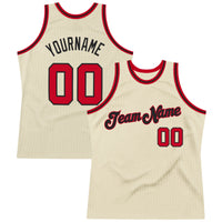 Custom Basketball Jersey, Cream Red Black Sportswear Jersey Shirt, Athletic Mesh Moisture Wicking Jersey, Casual Gift for Men, Style Cream0089