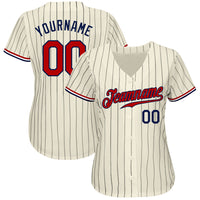Custom Baseball Jersey, Cream Navy Sportswear Jersey Shirt, Athletic Button Down Moisture Wicking Jersey, Casual Gift for Men, Style Cream0107