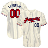 Custom Baseball Jersey, Cream Navy Sportswear Jersey Shirt, Athletic Button Down Moisture Wicking Jersey, Casual Gift for Men, Style Cream0107