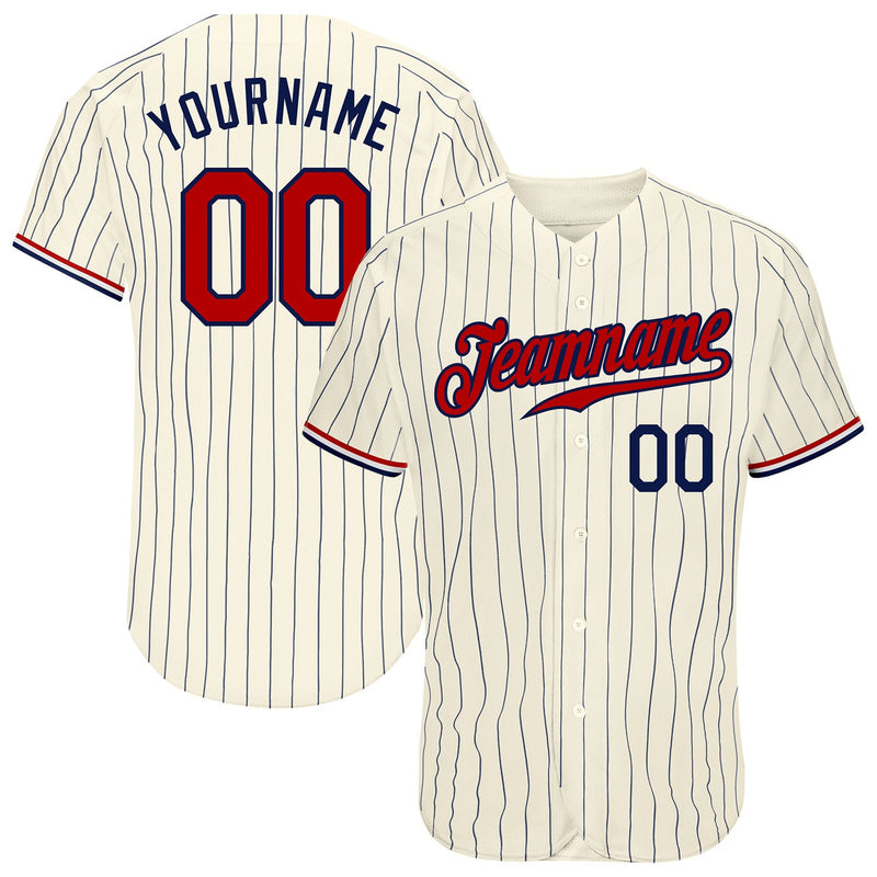 Custom Baseball Jersey, Cream Navy Sportswear Jersey Shirt, Athletic Button Down Moisture Wicking Jersey, Casual Gift for Men, Style Cream0107
