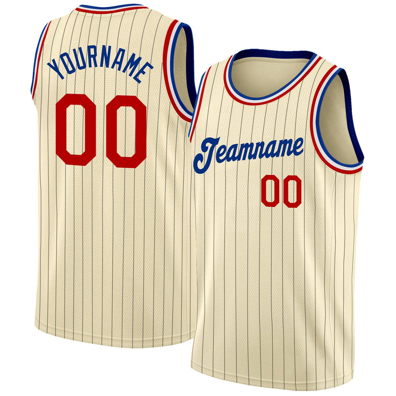 Custom Basketball Jersey, Cream Black Red Sportswear Jersey Shirt, Athletic Mesh Moisture Wicking Jersey, Casual Gift for Men, Style Cream0121