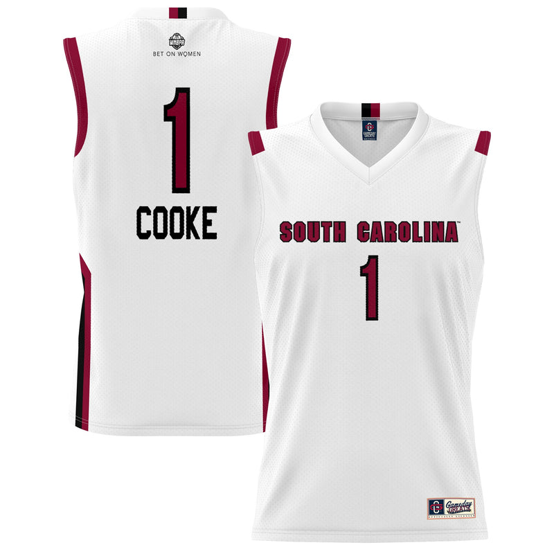 South Carolina Gamecocks Basketball Jersey, White Sportswear Jersey Shirt, Sleeveless Athletic Tank Jersey, Casual Gift for Men, Style 200402978