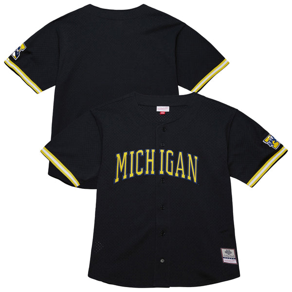 Black Michigan Wolverines On The Clock Full-Button Fashion Jersey