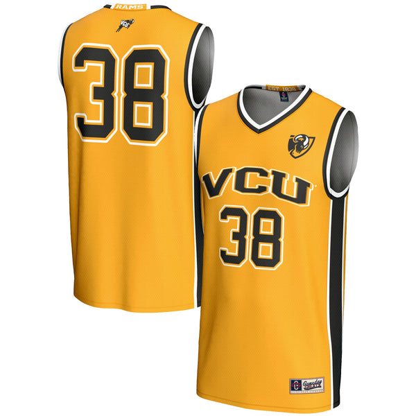 #38 VCU Rams Lightweight Basketball Jersey - Gold