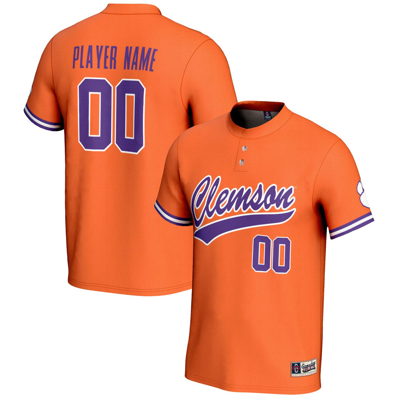 Clemson Tigers Softball Jersey, Orange Lightweight Sportswear Jersey Shirt, Lightweight Breathable Athletic Jersey, Casual Gift for Men