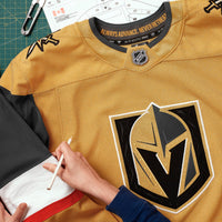 Vegas Golden Knights Hockey Jersey, Gold Sportswear Jersey Shirt, Long Sleeve Hockey Sweater Jersey, Casual Gift for Men, Style 202056766