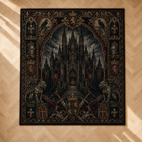 Gothic Cathedral Rug - Stone Guardians and Heraldic Shadow