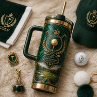 Imperial Malachite - Heraldic Golf Crest Tumbler