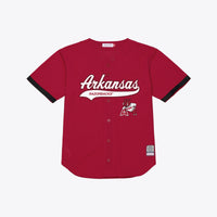 Arkansas Razorbacks Mesh Button-Up Baseball Jersey, Sportswear Jersey Shirt, Lightweight Breathable Athletic Jersey, Casual Gift for Men