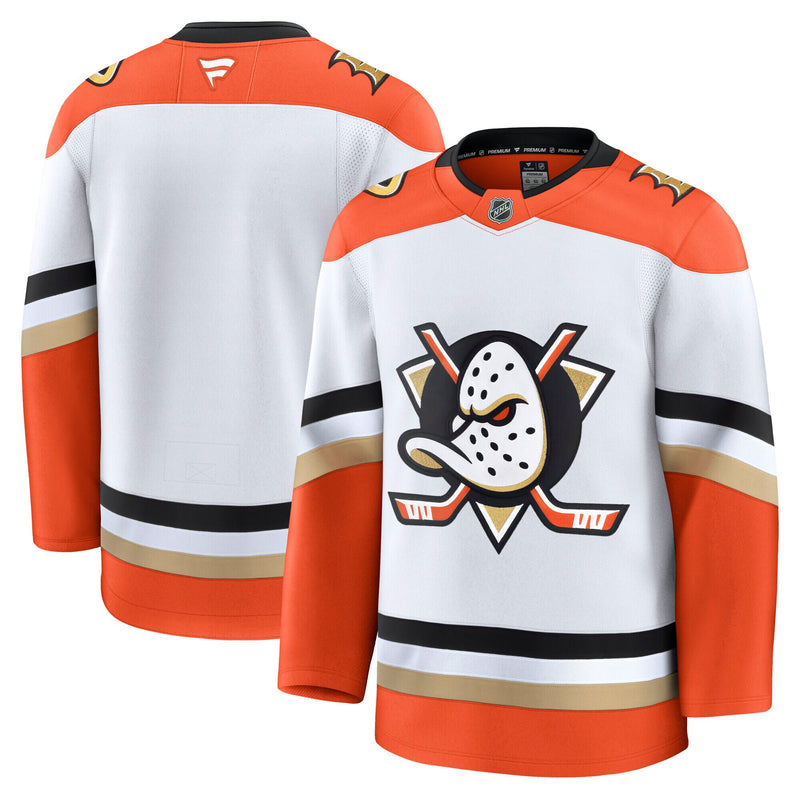 Anaheim Ducks Hockey Jersey, White Premium Away Sportswear Jersey Shirt, Long Sleeve Hockey Sweater Jersey, Casual Gift for Men, Style 202015743