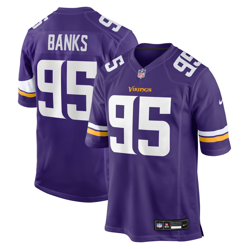 Caleb Banks Minnesota Vikings Football Jersey, Purple Game Sportswear Jersey Shirt, Lightweight Breathable Athletic Jersey, Casual Gift for Men