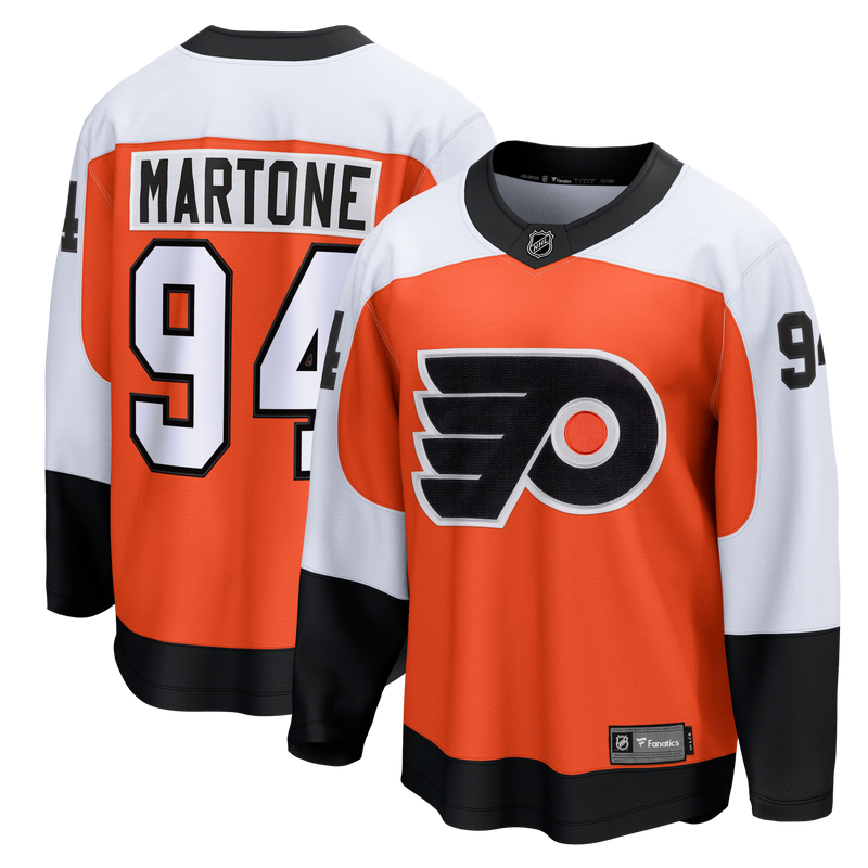 Porter Martone Philadelphia Flyers Hockey Jersey, Orange Sportswear Jersey Shirt, Long Sleeve Hockey Sweater Jersey, Casual Gift for Men