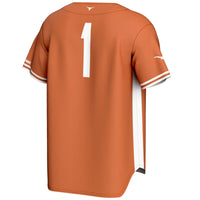 Texas Longhorns Lightweight Baseball Jersey, Orange Sportswear Jersey Shirt, Lightweight Breathable Athletic Jersey, Casual Gift for Men