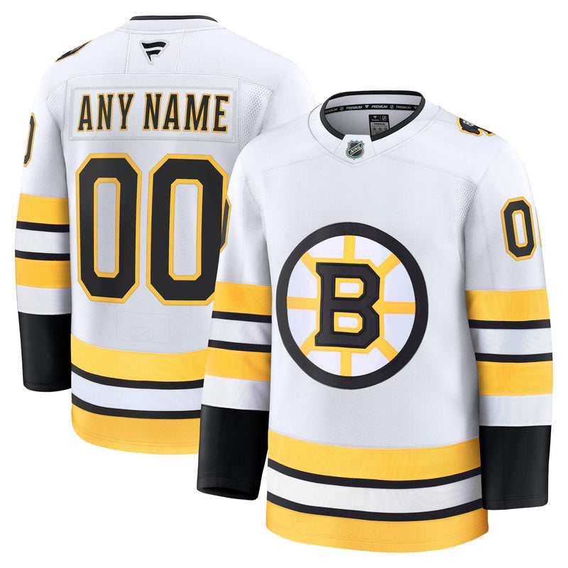Boston Bruins Hockey Jersey, White Premium Away Sportswear Jersey Shirt, Long Sleeve Hockey Sweater Jersey, Casual Gift for Men, Style 203133904