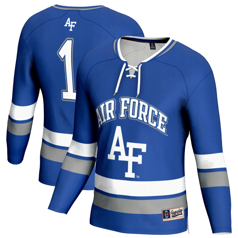 Air Force Falcons Hockey Jersey, Royal Fashion Lightweight Sportswear Jersey Shirt, Long Sleeve Hockey Sweater Jersey, Casual Gift for Men