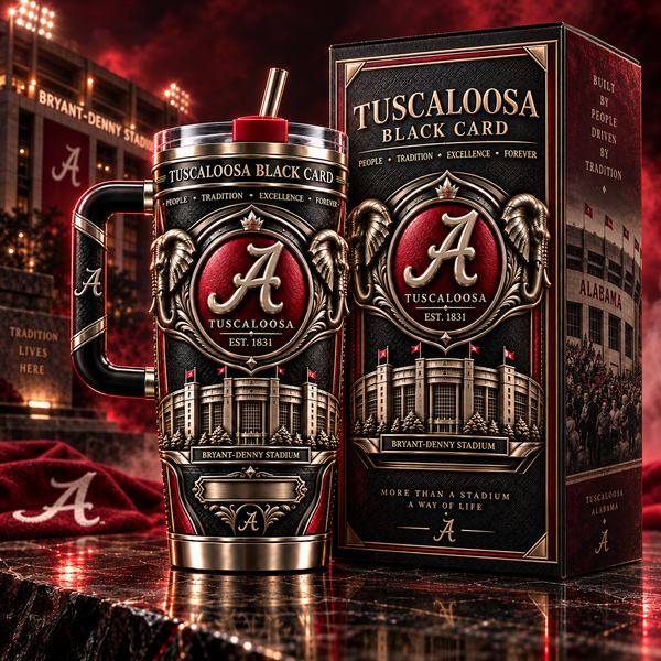 ALA Black Card - Crimson Crest and Bronze Relief Tumbler - main