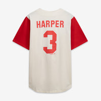 Philadelphia Phillies Baseball Jersey, Cream Red Fashion Sportswear Jersey Shirt, Lightweight Breathable Athletic Jersey, Casual Gift for Men
