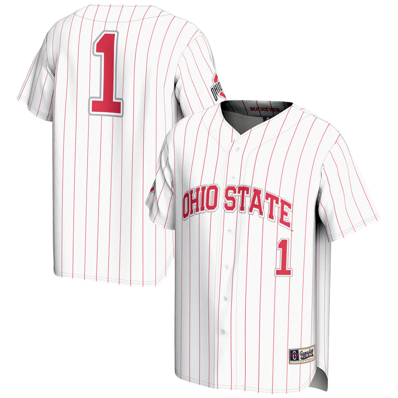 Ohio State Buckeyes Lightweight Baseball Jersey, White Sportswear Jersey Shirt, Lightweight Breathable Athletic Jersey, Casual Gift for Men