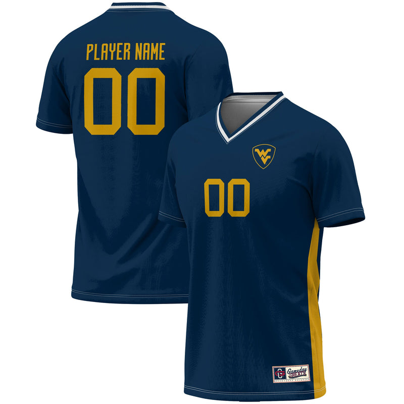 West Virginia Mountaineers Soccer Jersey, Navy Lightweight Sportswear Jersey Shirt, Lightweight Breathable Athletic Jersey, Casual Gift for Men