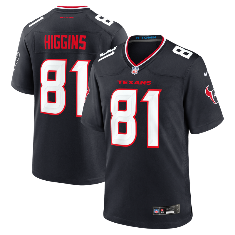 Jayden Higgins Houston Texans Football Jersey, Navy Game Sportswear Jersey Shirt, Lightweight Breathable Athletic Jersey, Casual Gift for Men