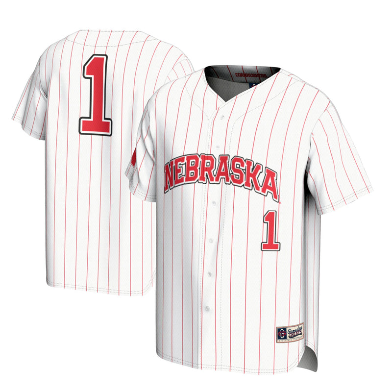 Nebraska Huskers Lightweight Baseball Jersey, White Sportswear Jersey Shirt, Lightweight Breathable Athletic Jersey, Casual Gift for Men