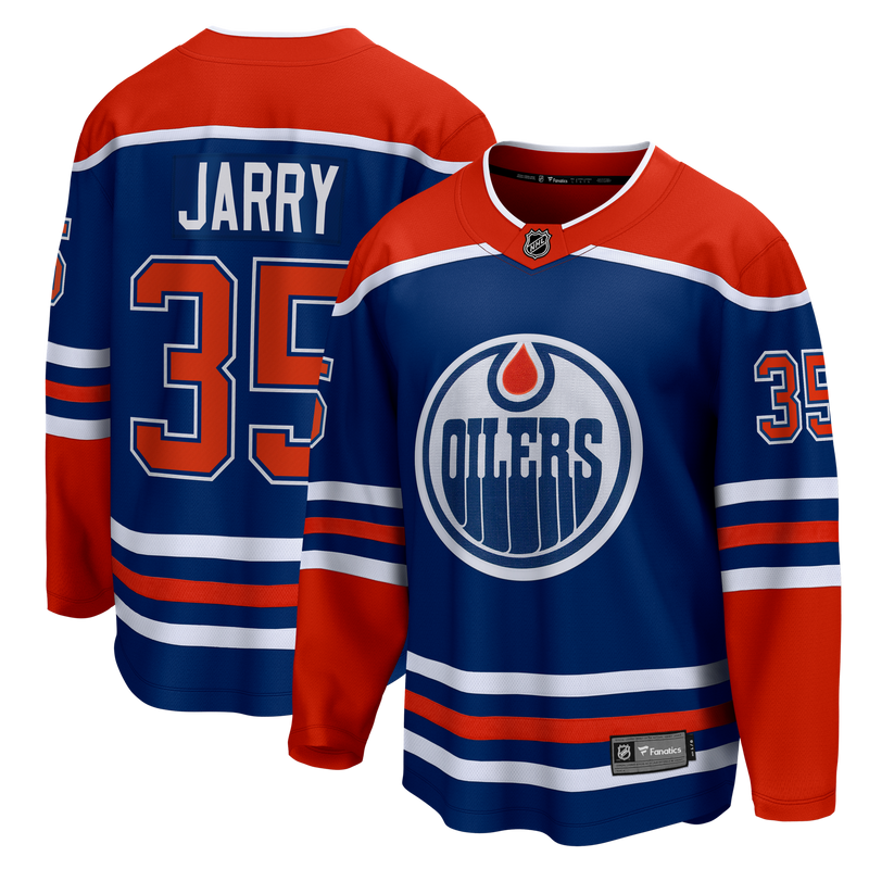 Tristan Jarry Edmonton Oilers Hockey Jersey, Royal Breakaway Sportswear Jersey Shirt, Long Sleeve Hockey Sweater Jersey, Casual Gift for Men