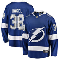Brandon Hagel Tampa Bay Lightning Hockey Jersey, Blue Breakaway Sportswear Jersey Shirt, Long Sleeve Hockey Sweater Jersey, Casual Gift for Men