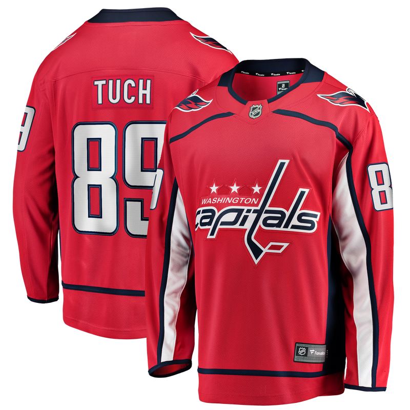 Alex Tuch Washington Capitals Hockey Jersey, Red Breakaway Home Sportswear Jersey Shirt, Long Sleeve Hockey Sweater Jersey, Casual Gift for Men