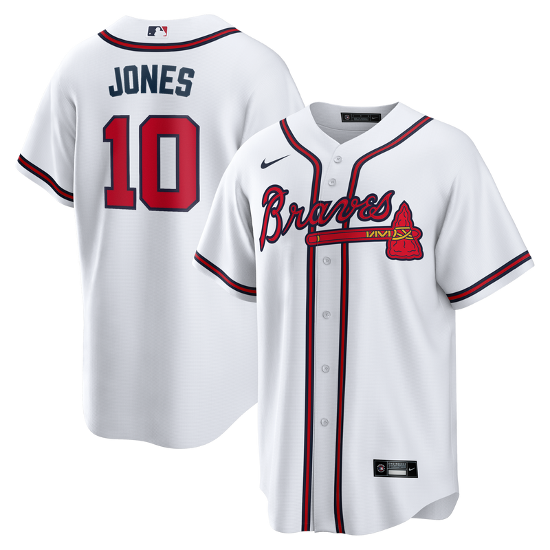 Chipper Jones Atlanta Braves Baseball Jersey, White Replica Sportswear Jersey Shirt, Lightweight Breathable Athletic Jersey, Casual Gift for Men